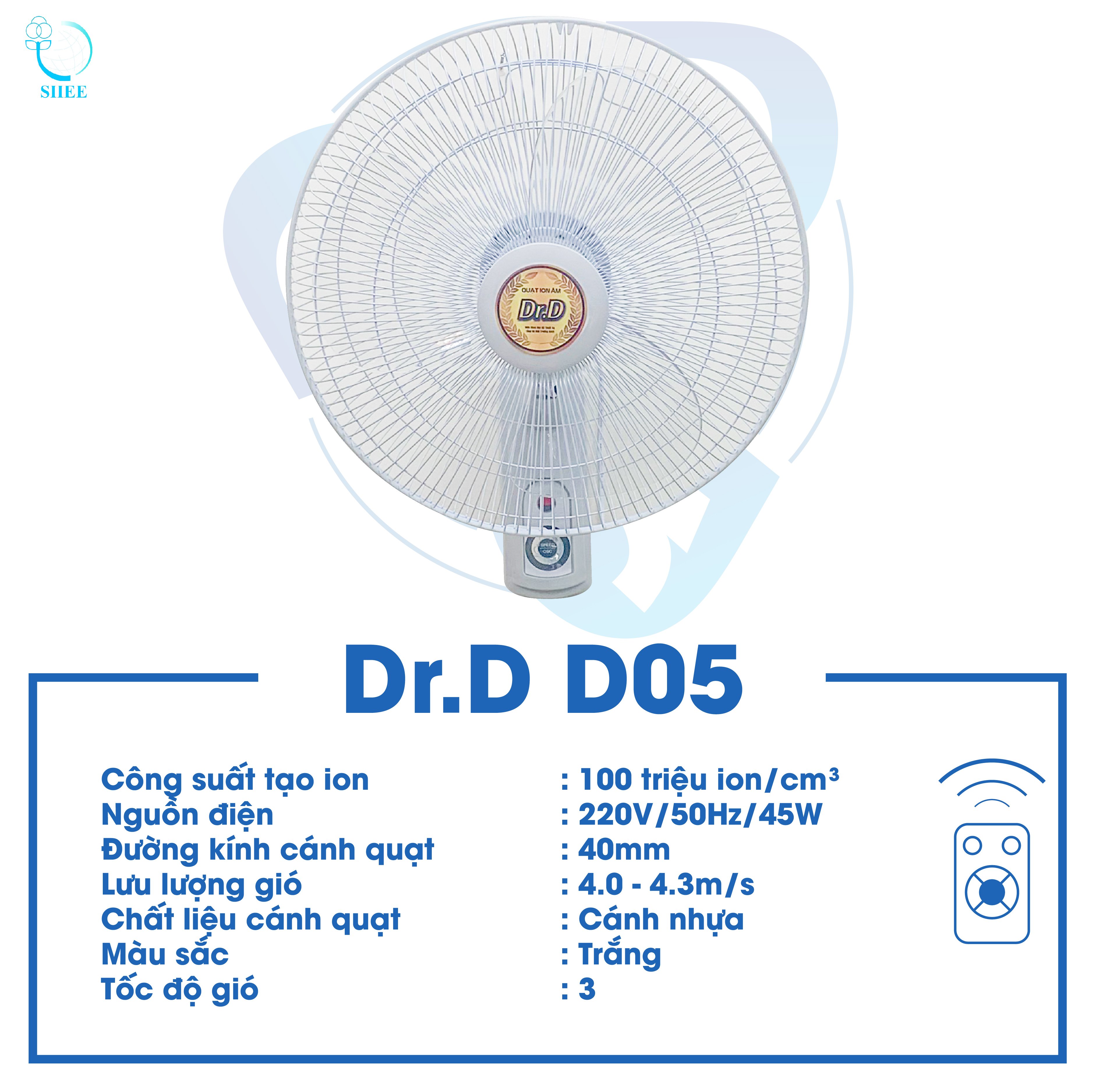 Quạt Ion âm Dr.D Model  D05